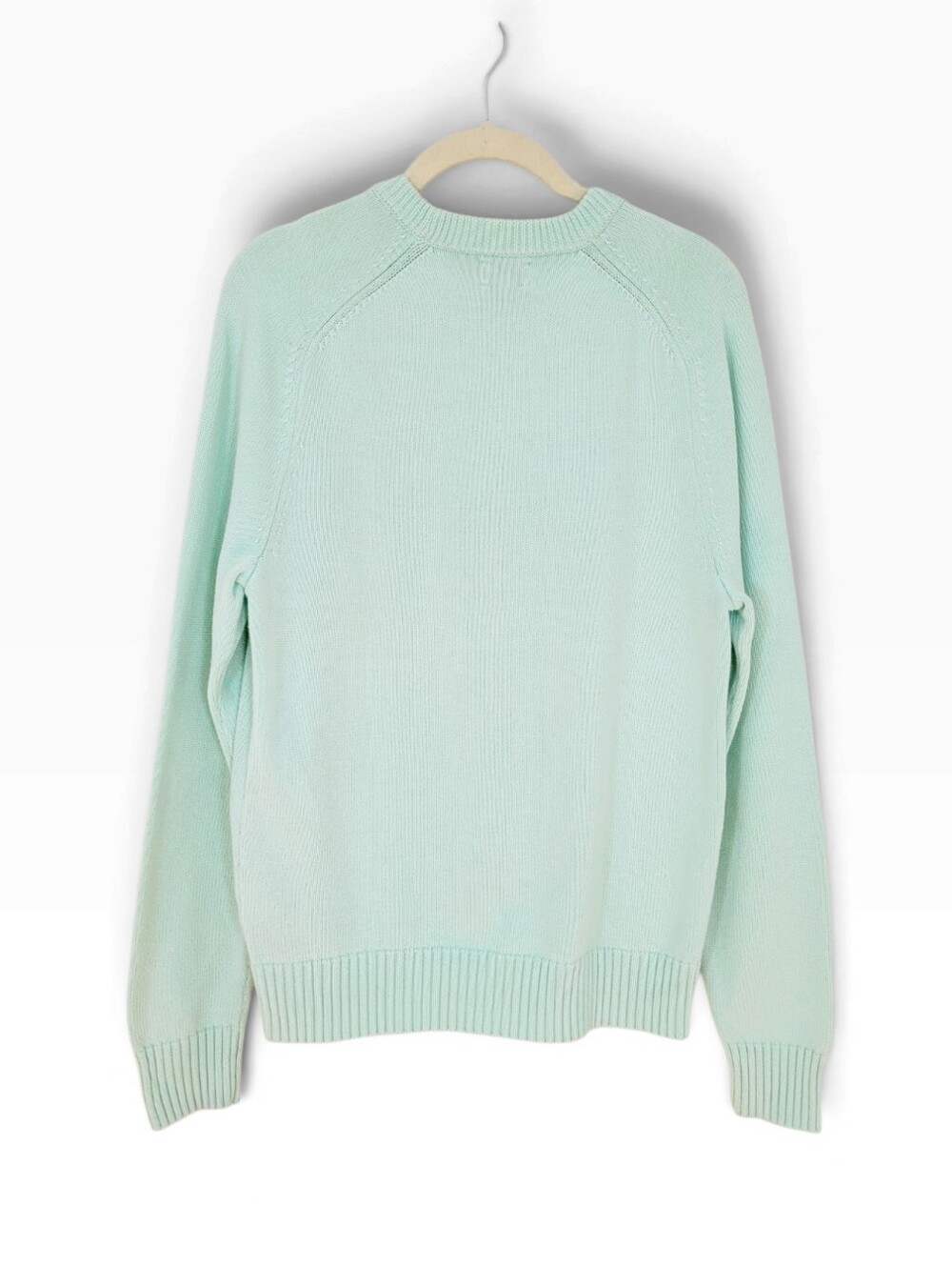 J.CREW Handknit Heritage Cotton Crewneck Sweater In Pistachio Green Small - Picture 3 of 7